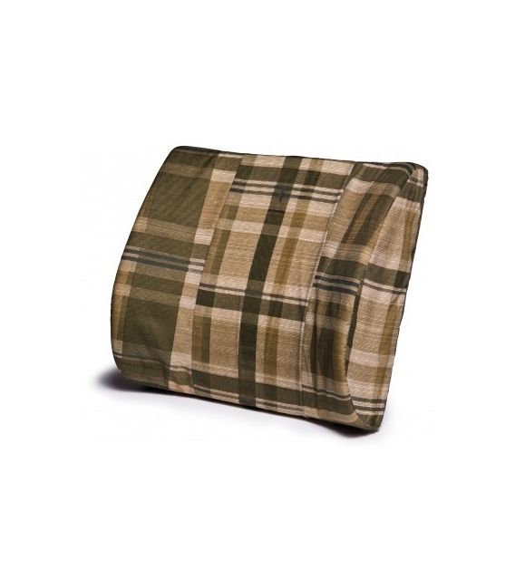 Lumbar Foam Support Cushion - Green Plaid