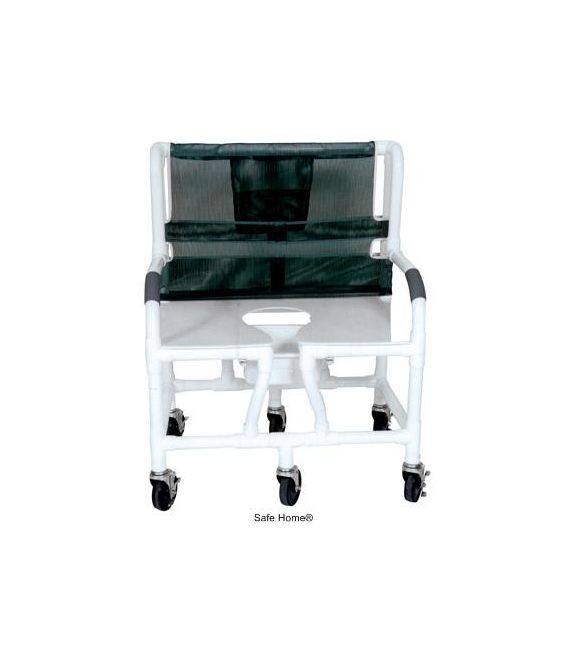 Lumex 30" Bariatric Shower Commode Bath Chair with Sliding Footrest 89351 by Graham Field