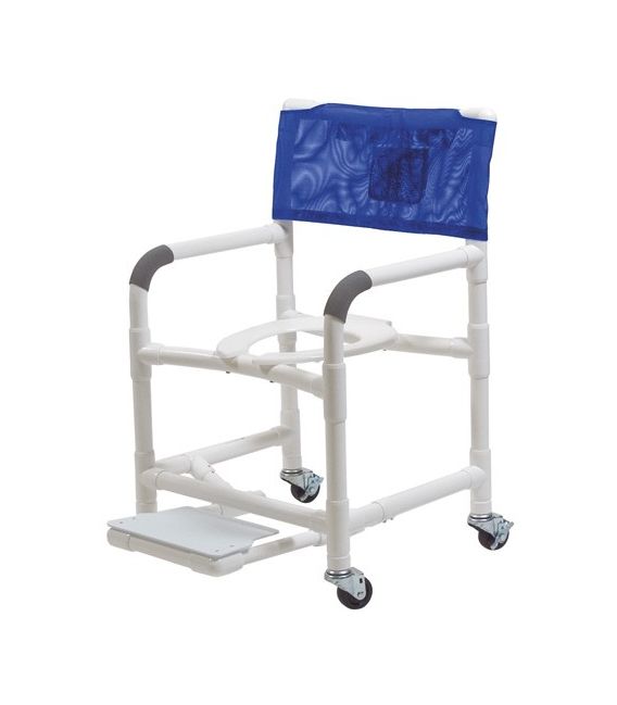 Lumex 22in PVC Shower Commode Chair with Sliding Footrest
