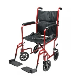 EJ781-1  Lightweight Aluminum Transport Chair, 17", Red