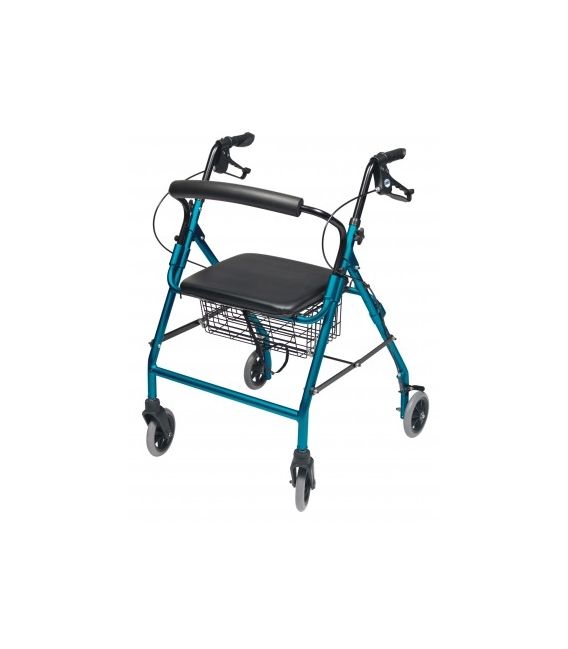 Walkabout Wide Four-Wheel Rollator - Aqua