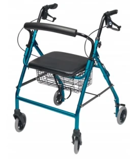 Walkabout Wide Four-Wheel Rollator - Aqua