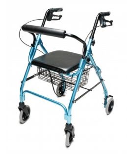 Lumex Walkabout Wide Lite Four-Wheel Rollator - Aqua