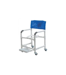 Lumex 26in PVC Bariatric Shower Commode Chair with Sliding Footrest