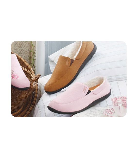 Dr. Comfort Women's Cuddle Diabetic Slippers - Camel