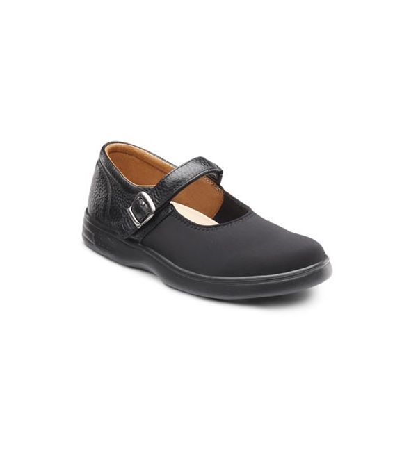 Dr. Comfort Women's Merry Jane Diabetic Shoes - Black Lycra