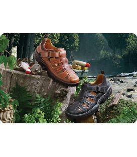 Dr. Comfort Men's Fisherman Diabetic Sandals - Chestnut
