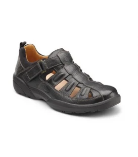 Dr. Comfort Men's Fisherman Diabetic Sandals - Black