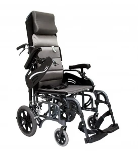 Karman VIP-515-TP Light Foldable Tilt-in-Space Transport Wheelchair 34 lbs