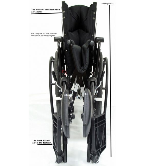 Karman KM-5000F Ultralight Manual Aluminum Reclining Wheelchair 36 lbs
