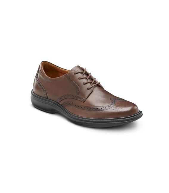 Dr. Comfort Men's Wing Diabetic Shoes - Chestnut
