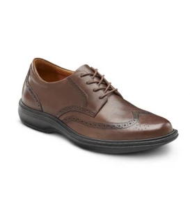 Dr. Comfort Men's Wing Diabetic Shoes - Chestnut