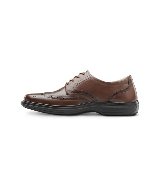 Dr. Comfort Men's Wing Diabetic Shoes - Chestnut