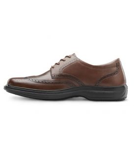 Dr. Comfort Men's Wing Diabetic Shoes - Chestnut