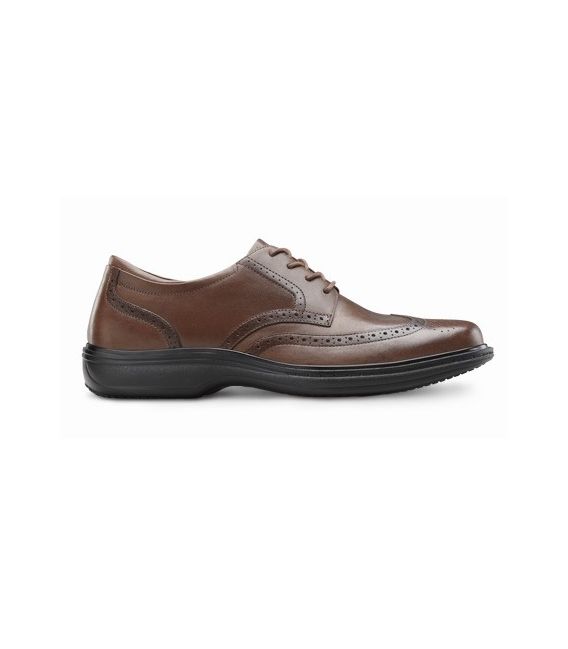 Dr. Comfort Men's Wing Diabetic Shoes - Chestnut
