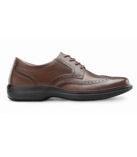 Dr. Comfort Men's Wing Diabetic Shoes - Chestnut