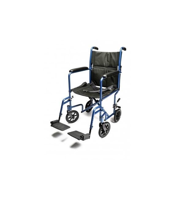 EJ788-1 Lightweight Aluminum Transport Chair, 19", Blue