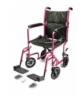 EJ790-1  Lightweight Aluminum Transport Chair, 17", Pink