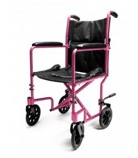 EJ791-1  Lightweight Aluminum Transport Chair, 19", Pink