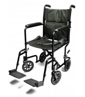 EJ785-1  Lightweight Aluminum Transport Chair, 17", Black