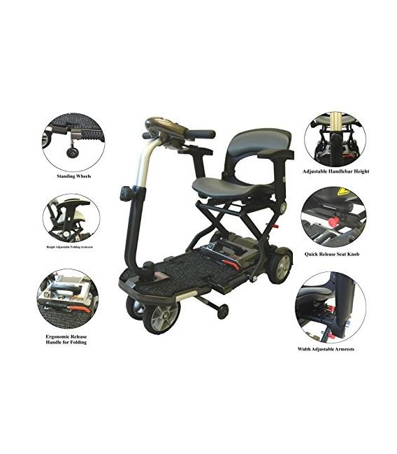 EV Rider S19+ Transport Plus Folding 4-Wheel Scooter
