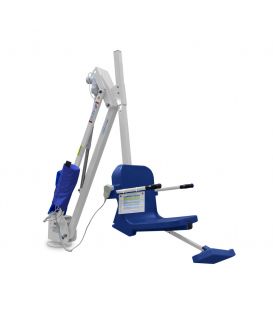 White Powder Coat/ Blue Seat