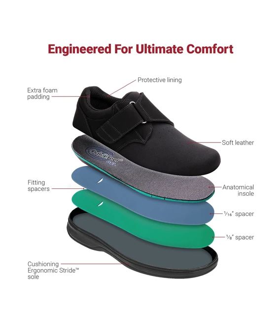 Men's Bismarck Diabetic Shoes - Black