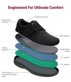 Men's Bismarck Diabetic Shoes - Black