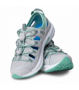 Dr. Comfort Women's Amelia Athletic Diabetic Sandals - Grey/Green