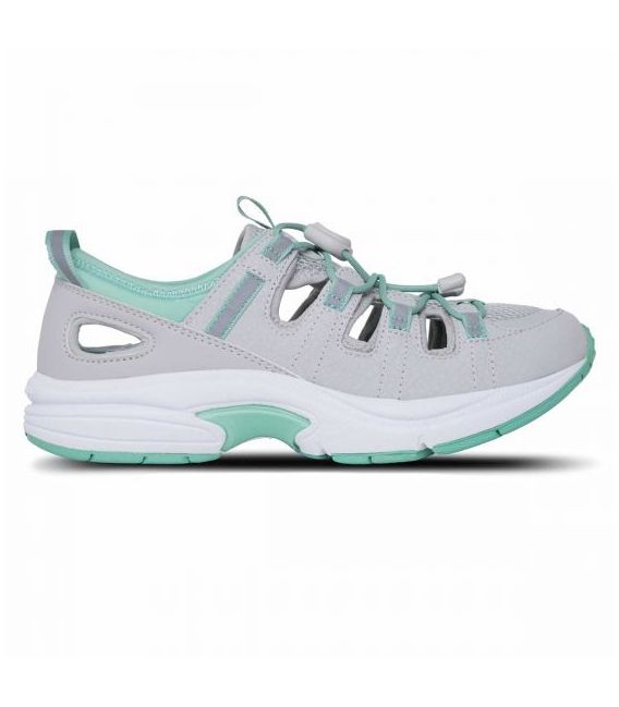 Dr. Comfort Women's Amelia Athletic Diabetic Sandals - Grey/Green