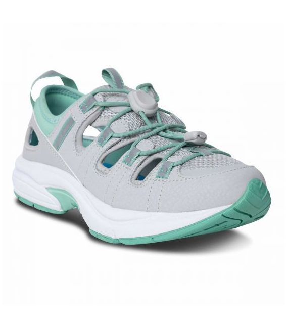 Dr. Comfort Women's Amelia Athletic Diabetic Sandals - Grey/Green