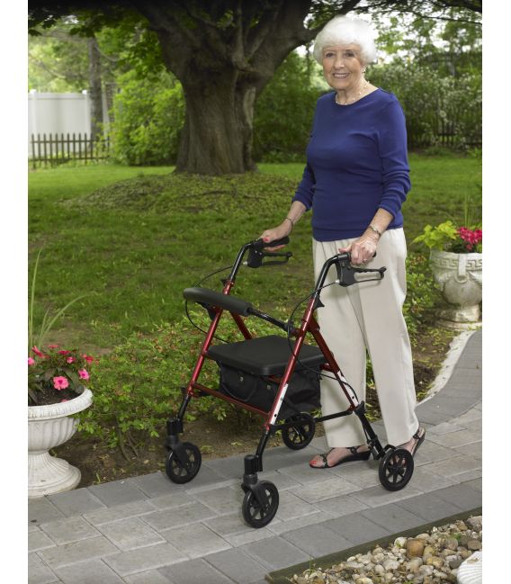 Drive 4 Wheel Adjustable Height Rollator with 6" Wheels