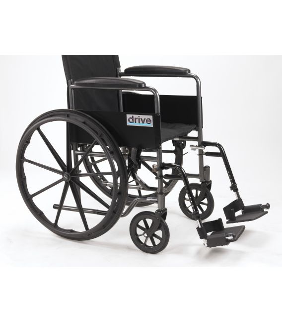 Drive Silver Sport 1 18" Wheelchair with Full Arms & Swingaway Removeable Footrests