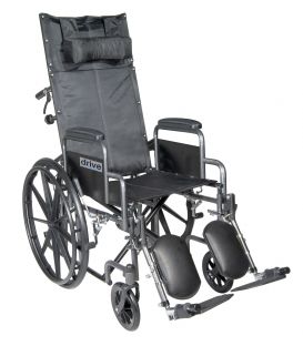 Silver Sport 16"-20" Full-Reclining Vinyl Wheelchairs by Drive