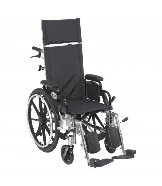 Viper Plus Reclining Wheelchair with Elevating Leg Rests &  Flip Back Arms by Drive