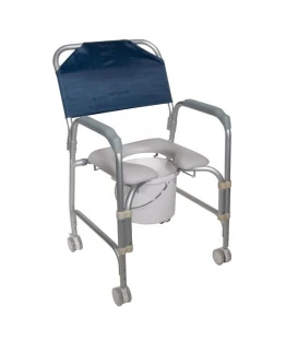 Aluminum Shower Chair and Commode with Casters