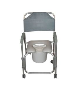 Aluminum Shower Chair and Commode with Casters